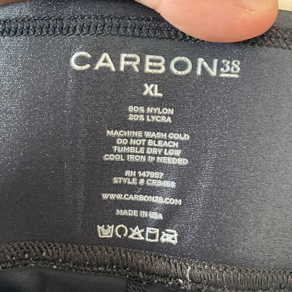 Carbon 38 Black Faux Leather Leggings Size Medium - Picture 3 of 3